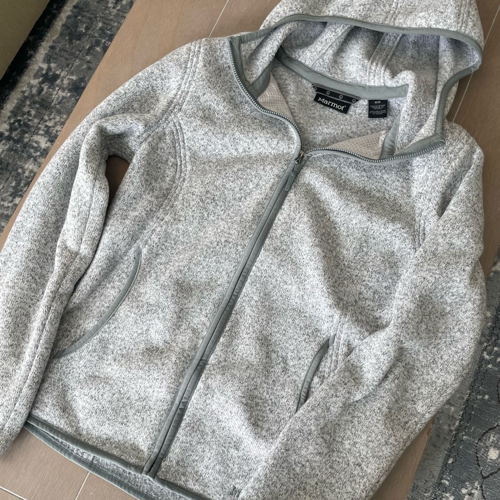 Heather Gray Full Zip Jacket with Hood